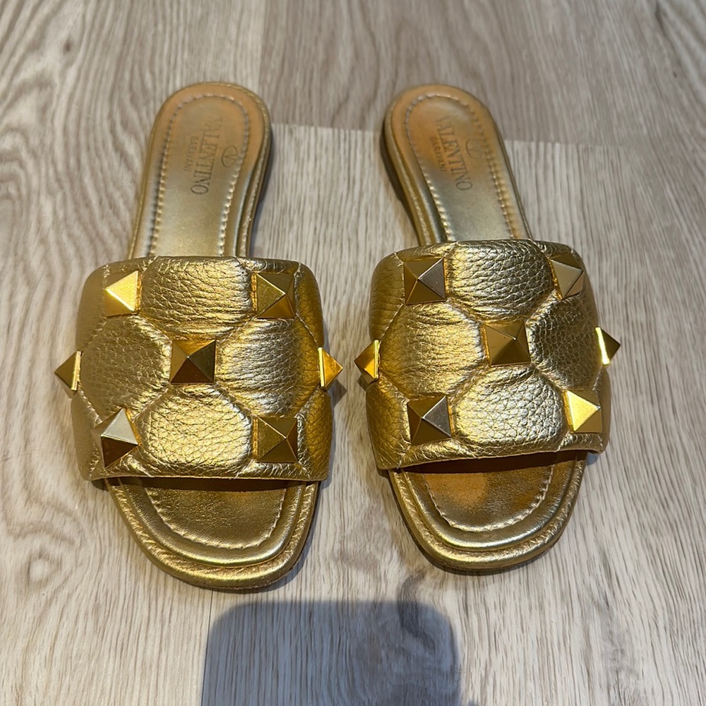 Valentino Gold Sandals 5.5